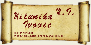 Milunika Ivović vizit kartica